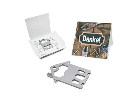 Geschenkartikel: ROMINOX® Key Tool Truck / LKW (22 Funktionen) im Motiv-Mäppchen Danke