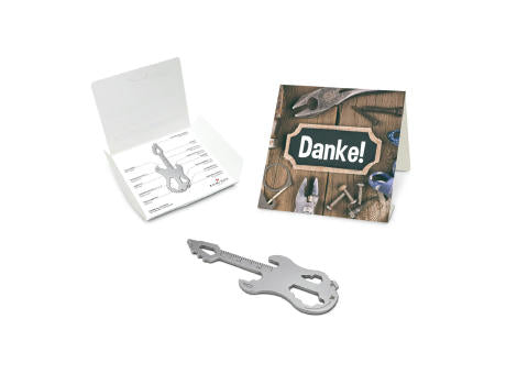 Geschenkartikel: ROMINOX® Key Tool Truck / LKW (22 Funktionen) im Motiv-Mäppchen Danke