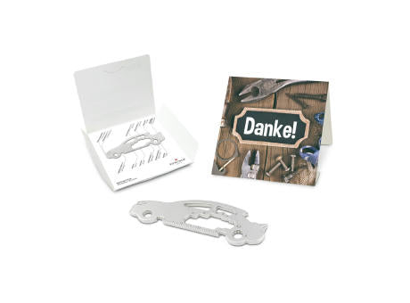 Geschenkartikel: ROMINOX® Key Tool Truck / LKW (22 Funktionen) im Motiv-Mäppchen Danke