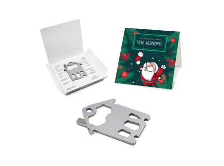 Geschenkartikel: ROMINOX® Key Tool Truck / LKW (22 Funktionen) im Motiv-Mäppchen Frohe Weihnachten