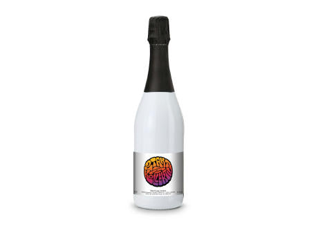 Sekt Cuvée - Flasche weiß-lackiert - Kapselfarbe Gold, 0,75 l