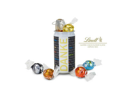 Geschenkartikel / Präsentartikel: Lindt-Geheimnis Ostern, das Nest in der Dose - Etikett Frohe Ostern - EierWiese