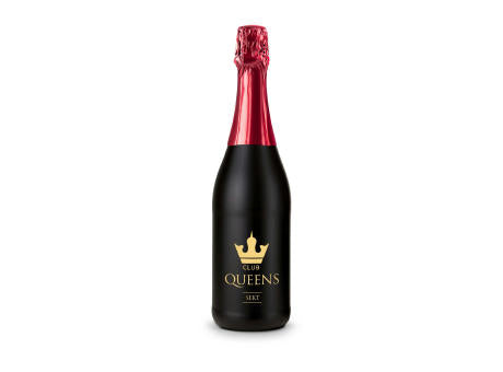 Sekt Cuvée - Flasche schwarz - Kapselfarbe Gold, 0,75 l