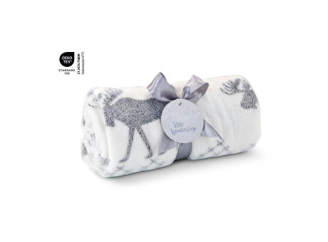 Kuscheldecke Rudolph weiß/grau - 120 x 150 cm, 190 g/m²