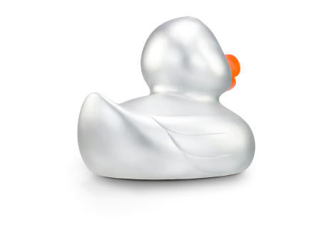 Werbeente Sylvie Silber XXL, ca. 30 cm