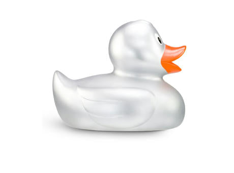 Werbeente Sylvie Silber XXL, ca. 30 cm