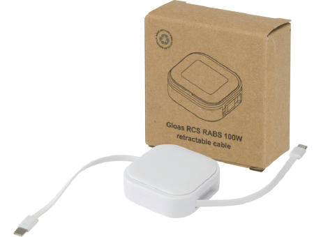 Gloas Aufrollbares 5 in 1 Kabel aus Recyclingmaterial mit Datensynchronisierung und 100 W Schnellladefunktion sowie Smartphon