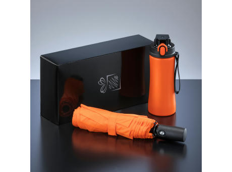 Primo Everyday Set: Wasserflasche 550 ml & vollautomatischer Harvard-Schirm