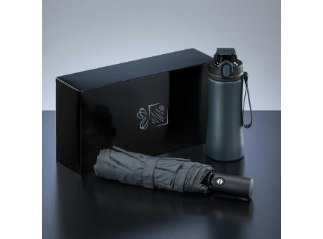 Primo Everyday Set: Wasserflasche 550 ml & vollautomatischer Harvard-Schirm