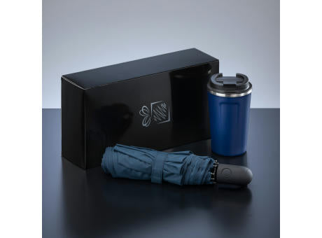 Traveller Set: Nordic-Thermobecher 350 ml & vollautomatischer Schirm