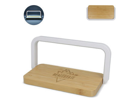 15-W-Wireless-Ladegerät mit dimmbarer LED-Lampe
