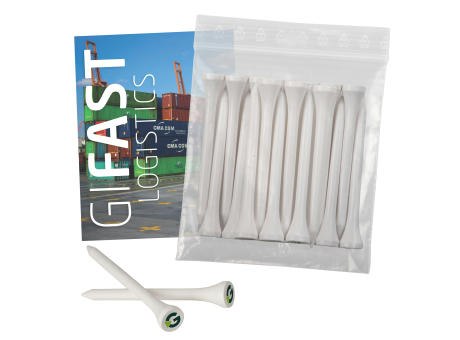 Polybag mit 20 tees 70mm und Karte