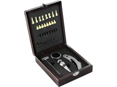 Weinset Renée | Holzkiste | Schachbrettdeckel | 4 St.