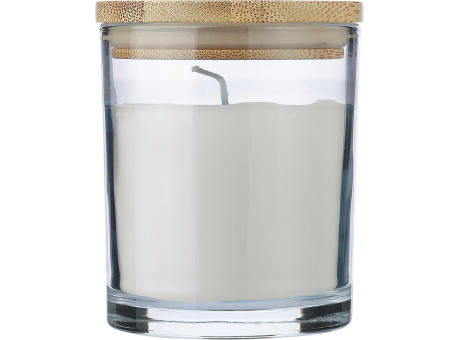 Kerze Riven | Glas mit Bambusdeckel