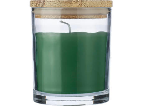 Kerze Riven | Glas mit Bambusdeckel