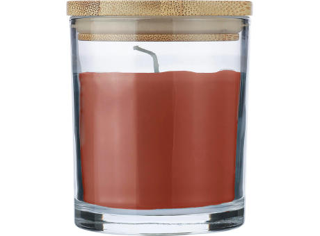 Kerze Riven | Glas mit Bambusdeckel