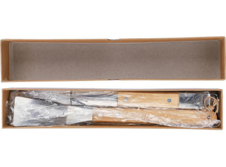 Grillset Kaitlyn | Edelstahl | 3 St. | Holzgriffe