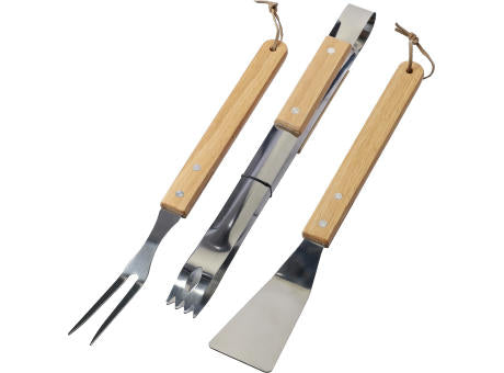 Grillset Kaitlyn | Edelstahl | 3 St. | Holzgriffe