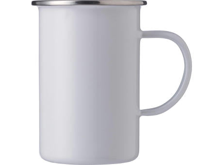 Emaille-Tasse Ayden | Edelstahlrand | 450 ml