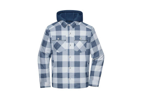 Workwear Check Shirt Jacket - Wattiertes Karohemd mit Kapuze