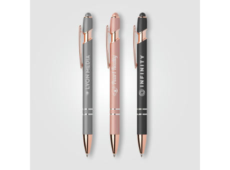 Prince Softy Roségold Metallic Kugelschreiber - m/Stylus