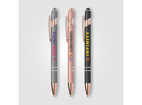 Prince Softy Roségold Metallic Kugelschreiber - m/Stylus