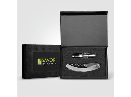 Raven Weinset aus Edelstahl und Silikon inkl. Geschenkbox - 2-tlg.
