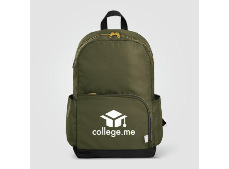 Kora Laptop-Rucksack mit zwei Fächern und goldfarbenem Reißverschluss für 15-Zoll-Laptops aus rPET – 20 L
