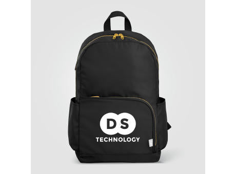 Kora Laptop-Rucksack mit zwei Fächern und goldfarbenem Reißverschluss für 15-Zoll-Laptops aus rPET – 20 L