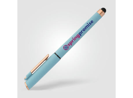 York Gelschreiber mit bronzefarbenen Akzenten und Stylus aus recyceltem Kunststoff