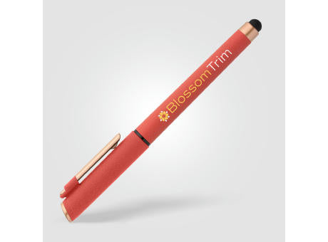 York Gelschreiber mit bronzefarbenen Akzenten und Stylus aus recyceltem Kunststoff