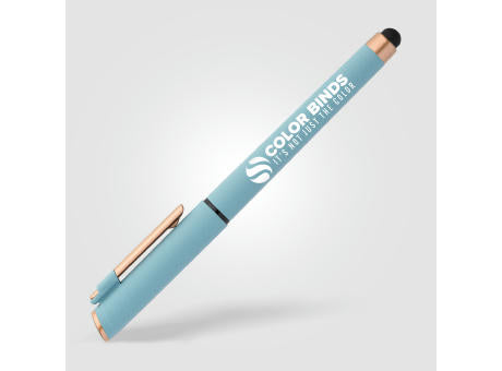 York Gelschreiber mit bronzefarbenen Akzenten und Stylus aus recyceltem Kunststoff