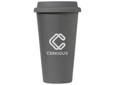 Equator - 265 ml Keramikbecher mit Silikon-Deckel - Doppelwandig