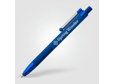 Lisbon Kugelschreiber einfarbig mit Fidget-Funktion und Stylus aus recyceltem Aluminium