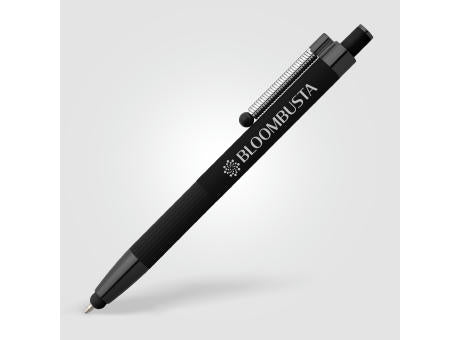 Lisbon Kugelschreiber einfarbig mit Fidget-Funktion und Stylus aus recyceltem Aluminium