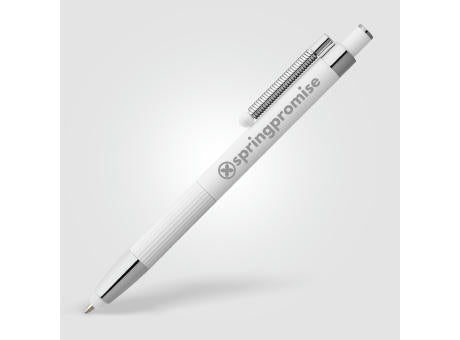 Lisbon Kugelschreiber einfarbig mit Fidget-Funktion und Stylus aus recyceltem Aluminium