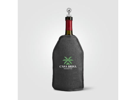 Nest Weinflaschen-Kühltasche mit meliertem Muster aus recyceltem Polyester – 16,3 x 22,5 cm