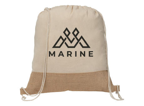 Rio™ Rucksack mit Kordelzug aus recycelter Baumwolle und Jute (140 g/m²)