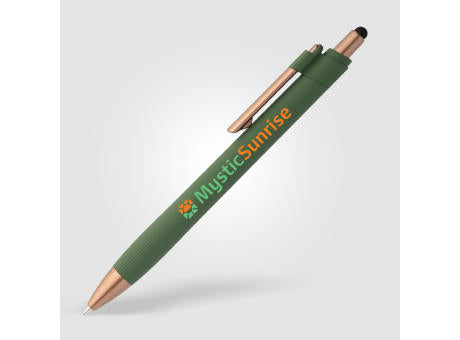 York Kugelschreiber mit bronzefarbenen Akzenten und Stylus aus recyceltem Kunststoff