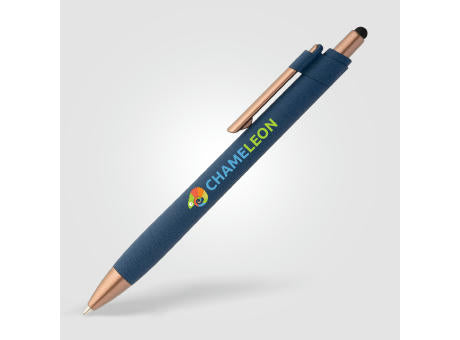 York Kugelschreiber mit bronzefarbenen Akzenten und Stylus aus recyceltem Kunststoff