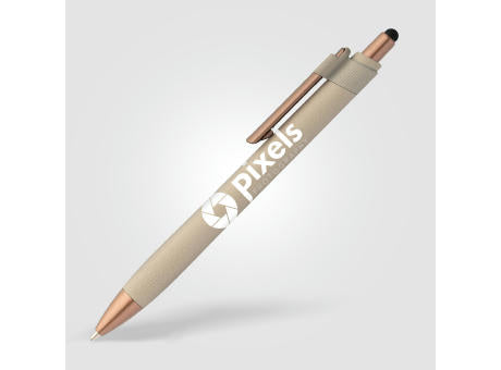 York Kugelschreiber mit bronzefarbenen Akzenten und Stylus aus recyceltem Kunststoff