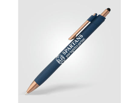 York Kugelschreiber mit bronzefarbenen Akzenten und Stylus aus recyceltem Kunststoff