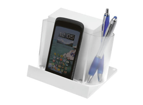 Smartphone-/Tabletständer mit Zettelbox und Köcher