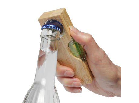 Wasserwaage Bambus mit Flaschenöffner,