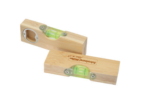 Wasserwaage Bambus mit Flaschenöffner,