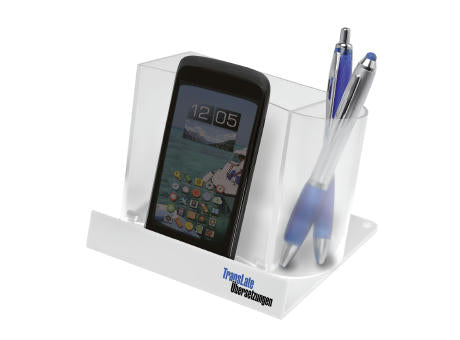 Smartphone-/Tabletständer mit Zettelbox und Köcher