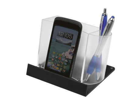 Smartphone-/Tabletständer mit Zettelbox und Köcher