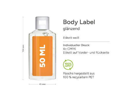 50 ml Flasche - Duschgel Ingwer-Limette - Body Label