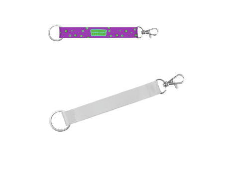 WALSALL. SET Lanyard SUBLIMATION Short II DUO (20 mm) aus recyceltem Polyester (100% rPET) mit Ø 32 mm Ring und 20 mm Schnappkarabiner