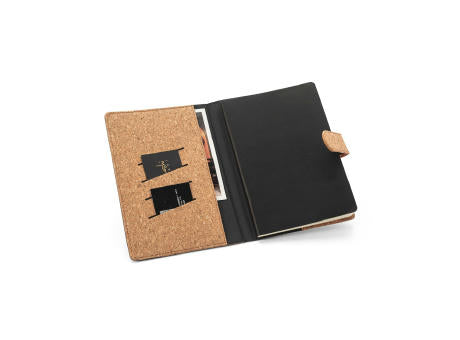 FIELDING. Mappe A5 aus Kork und recyceltem Polyester (100 % rPET) mit abnehmbarem Notizblock